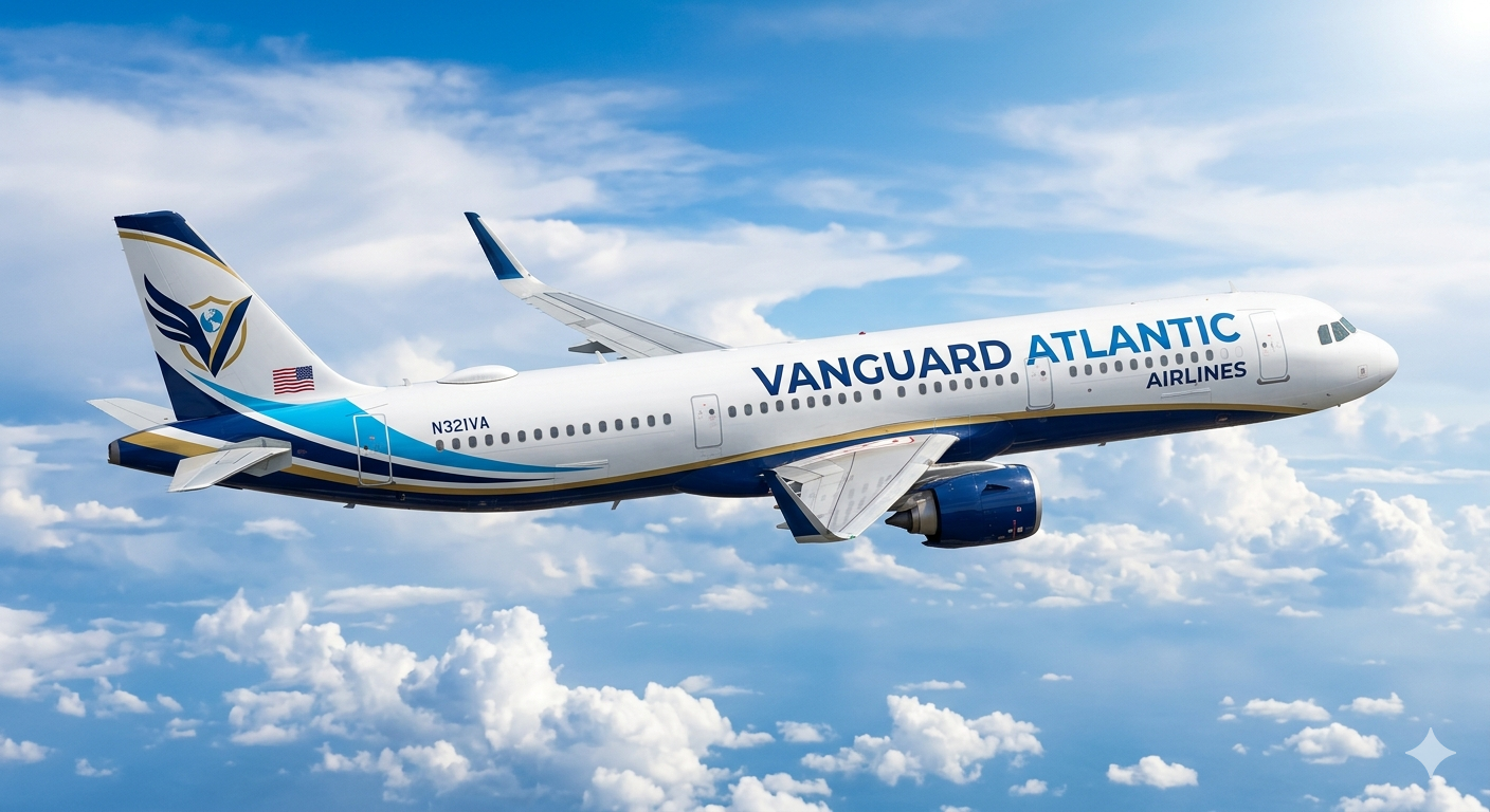 VanGuard Atlantic Airlines aircraft in flight